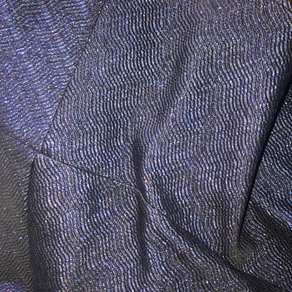 Formal dress deep navy blue with metallic thread - Picture 7 of 7